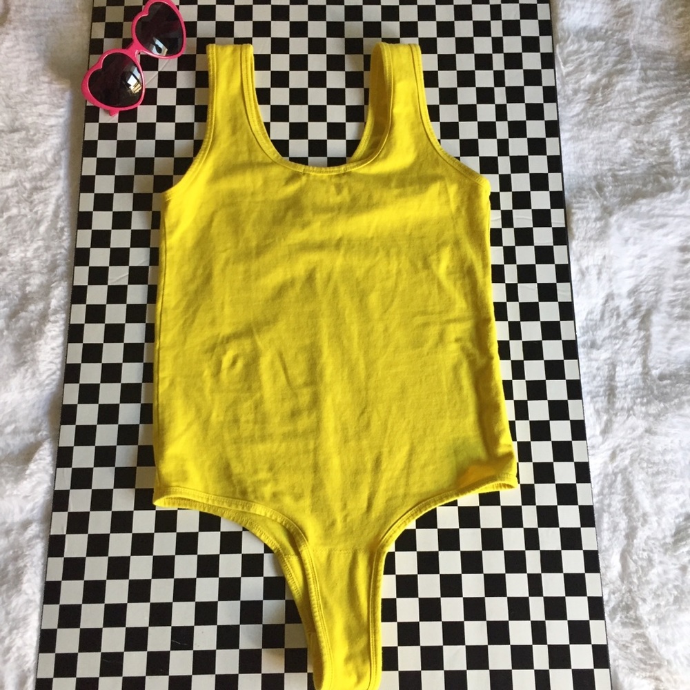 Neon Yellow  Bodysuit Ambiance Apparel - Picture 4 of 5